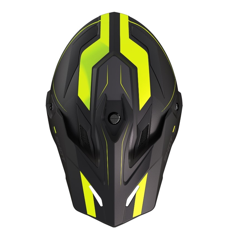 Enduro ķivere Shot Trek Rally melnā-fluo dzeltenā krāsā