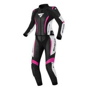 Shima Miura 2.0 melns, balts un rozā motocikla kombinezons sievietēm