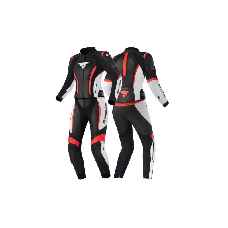 Sieviešu kombinezons Shima Miura 2.0 Black-White-Fluo Red motociklam