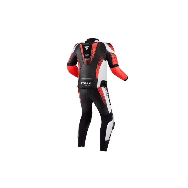 Shima STR 2.0 melns-balts-fluo sarkans motocikla kombinezons