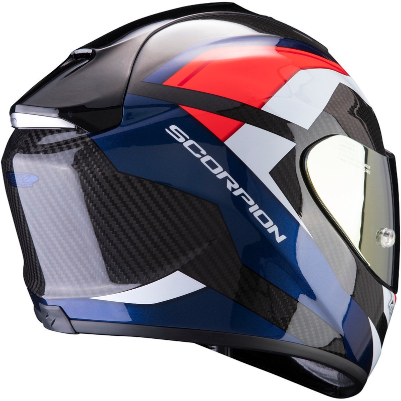Integrální přilba Scorpion EXO-1400 Carbon Air Legione černo-červeno-modrá - II. jakost