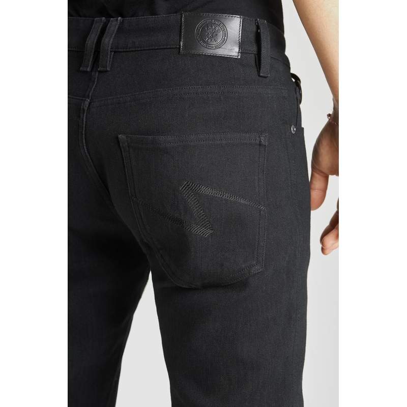 Jeansy na motorku PANDO MOTO Steel Black 02 černé výprodej