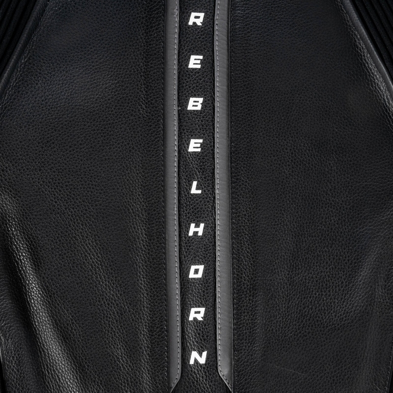 Rebelhorn Veloce melnā un baltā ādas motocikla jaka