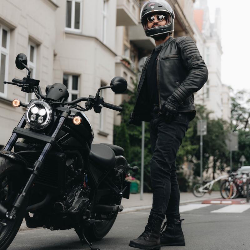 Jeansy na motorku Rebelhorn Nomad TP seprané černé výprodej