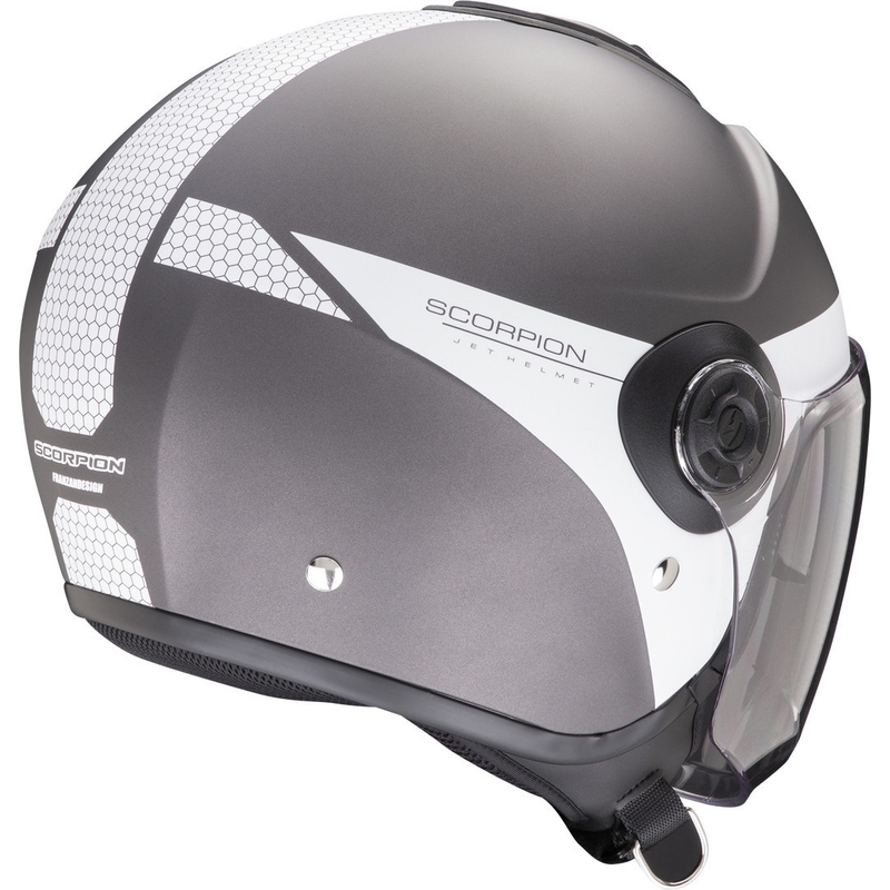 Otevřená přilba Scorpion EXO-CITY II Short stříbrno-bílá matná