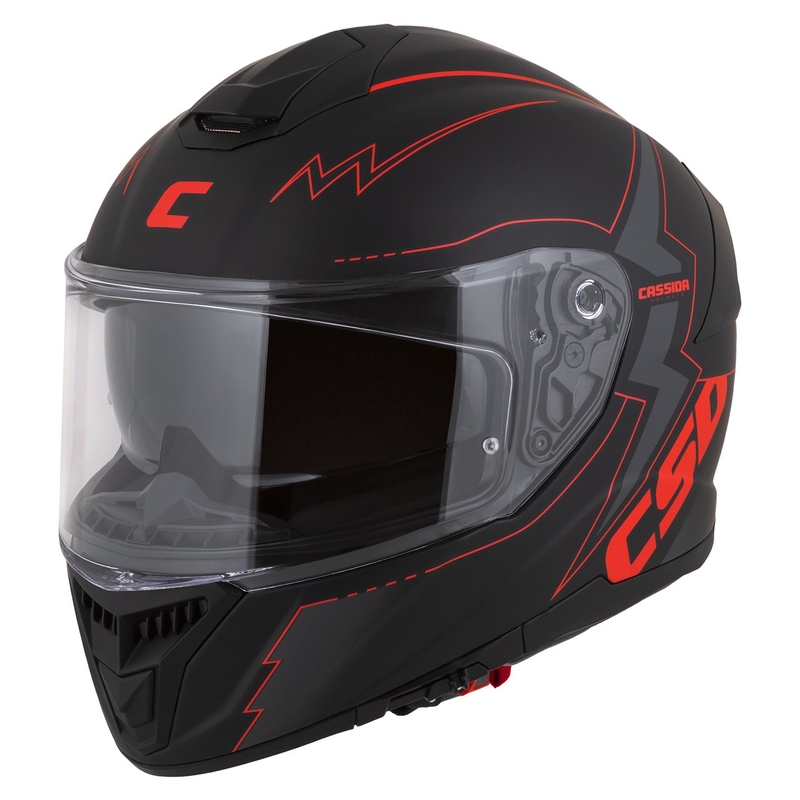 Cassida Integral GT 2.1 Flash Black-Red-Grey motociklu ķivere