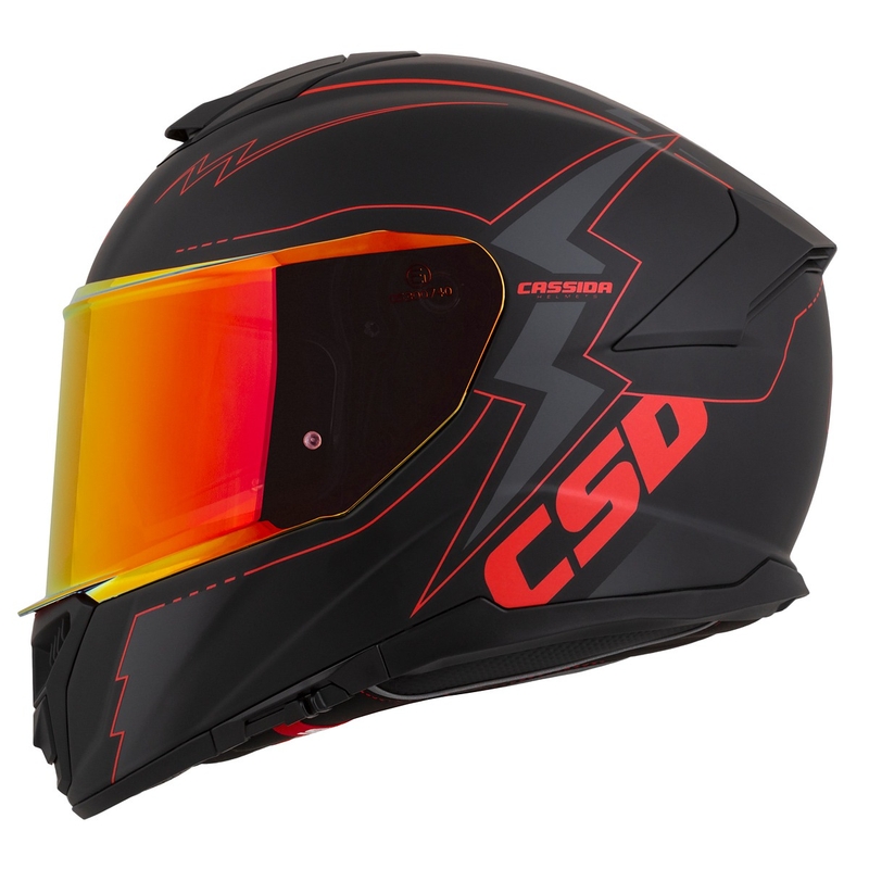 Cassida Integral GT 2.1 Flash Black-Red-Grey motociklu ķivere