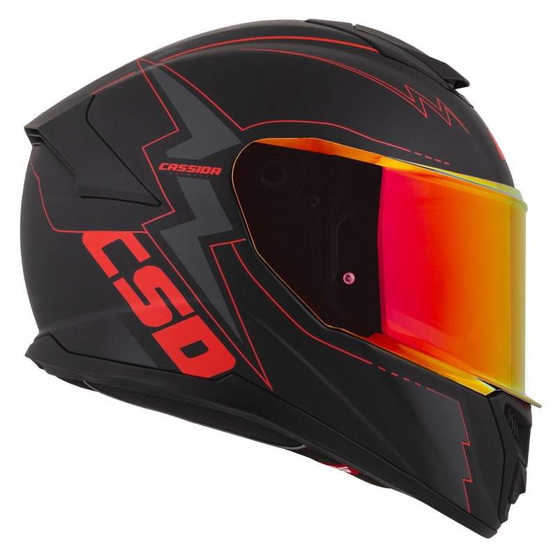 Cassida Integral GT 2.1 Flash Black-Red-Grey motociklu ķivere
