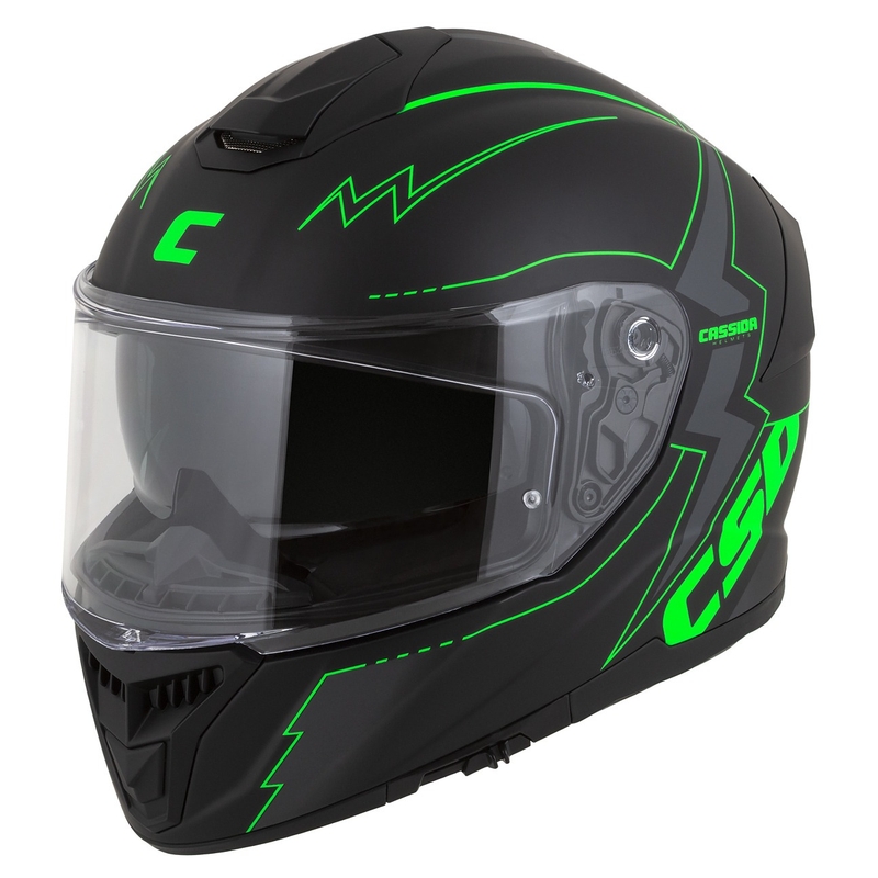 Integral moto ķivere Cassida Integral GT 2.1 Flash black-fluo green-grey