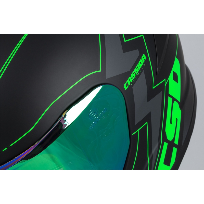 Integral moto ķivere Cassida Integral GT 2.1 Flash black-fluo green-grey