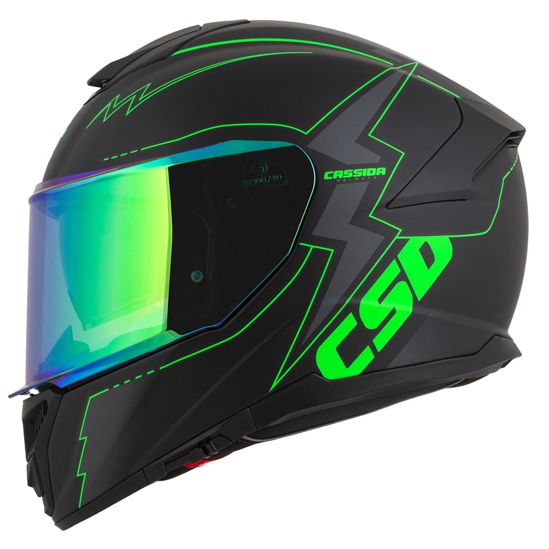 Integral moto ķivere Cassida Integral GT 2.1 Flash black-fluo green-grey