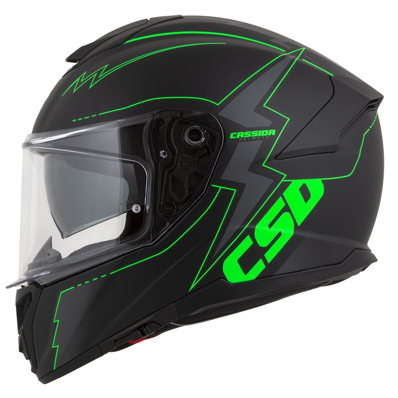 Integral moto ķivere Cassida Integral GT 2.1 Flash black-fluo green-grey