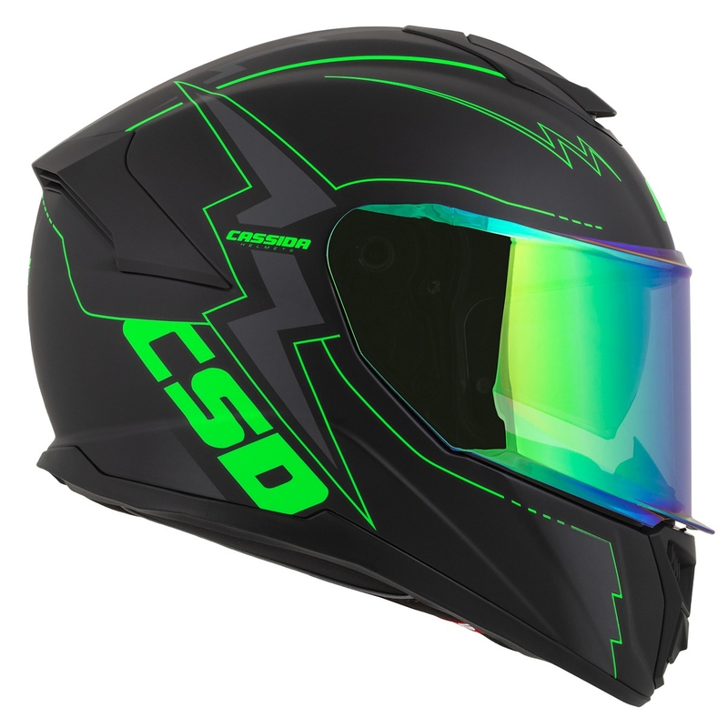 Integral moto ķivere Cassida Integral GT 2.1 Flash black-fluo green-grey