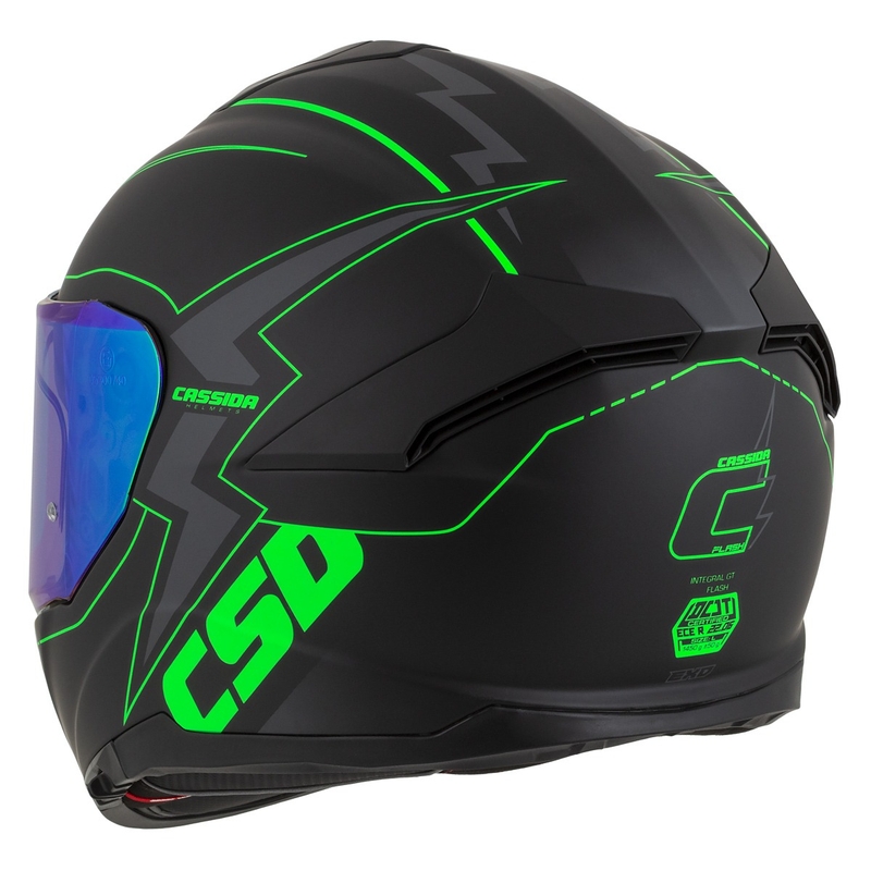 Integral moto ķivere Cassida Integral GT 2.1 Flash black-fluo green-grey