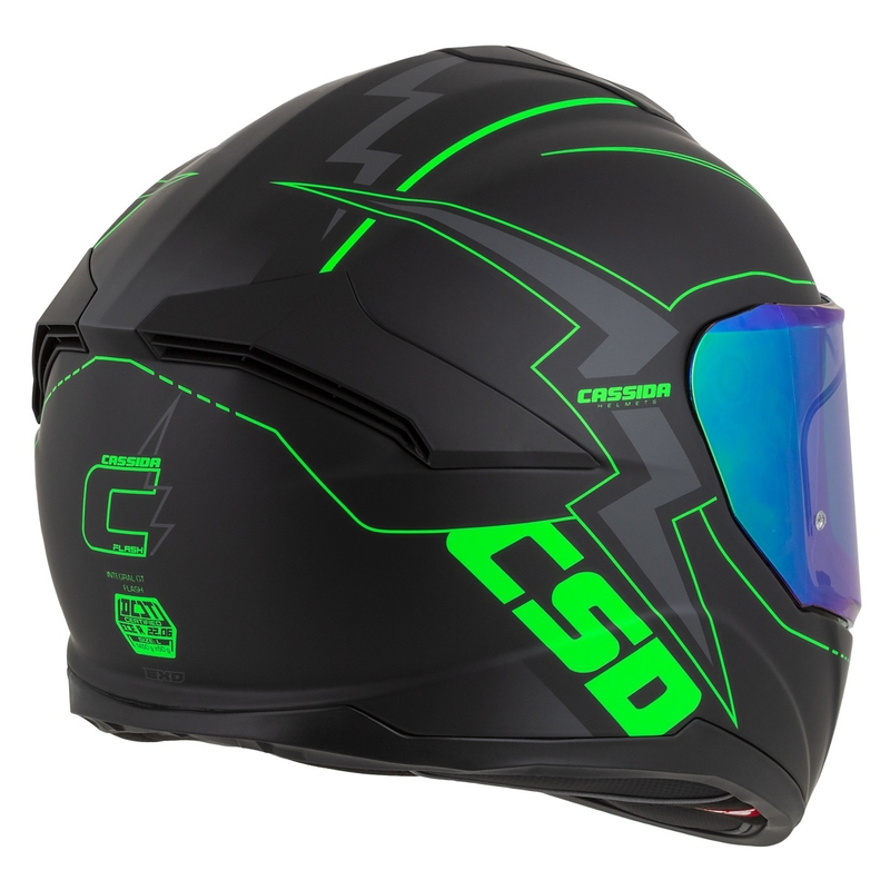 Integral moto ķivere Cassida Integral GT 2.1 Flash black-fluo green-grey