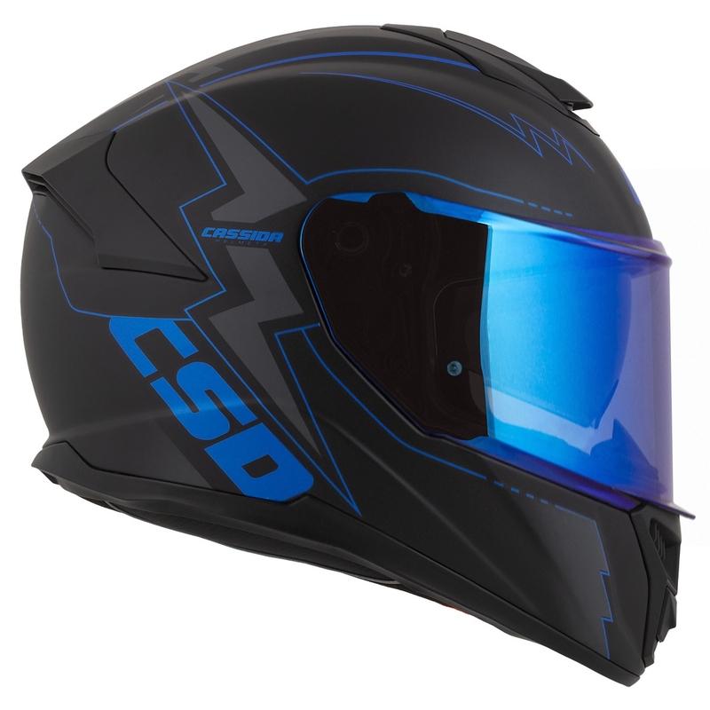 Integral moto ķivere Cassida Integral GT 2.1 Flash melns-zils-pelēks