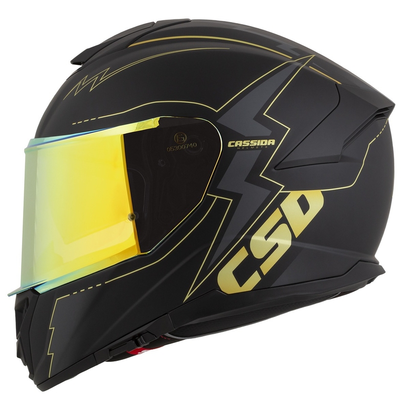 Cassida Integral GT 2.1 Flash melna-zelta-pelēka motocikla ķivere