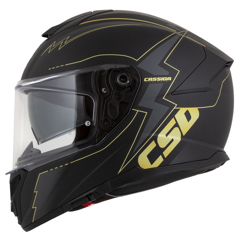 Cassida Integral GT 2.1 Flash melna-zelta-pelēka motocikla ķivere