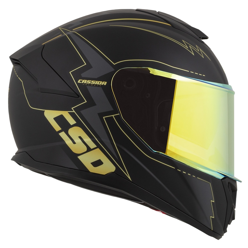 Cassida Integral GT 2.1 Flash melna-zelta-pelēka motocikla ķivere