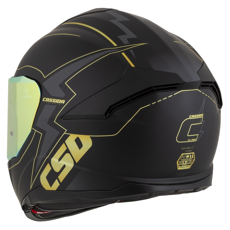 Cassida Integral GT 2.1 Flash melna-zelta-pelēka motocikla ķivere