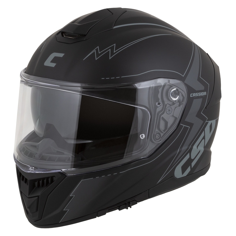 Cassida Integral GT 2.1 Flash Black-Grey Integrālā motociklu ķivere
