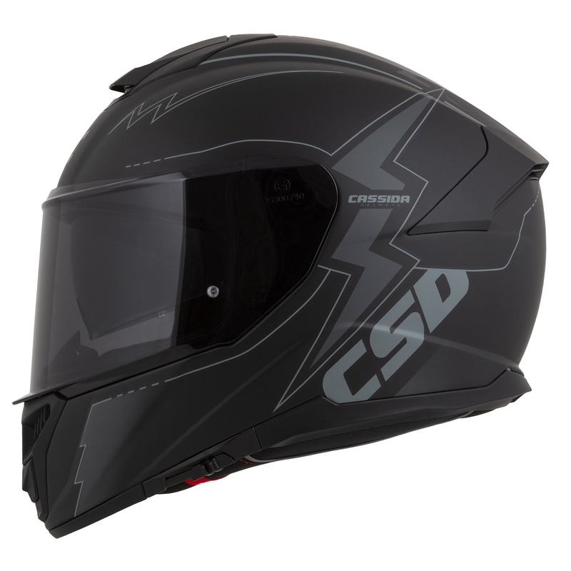 Cassida Integral GT 2.1 Flash Black-Grey Integrālā motociklu ķivere