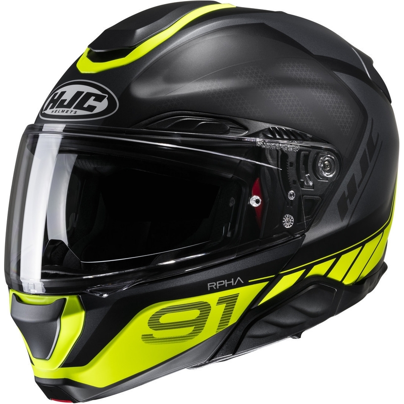 HJC RPHA 91 Rafino MC3HSF melnā-fluo dzeltenā motocikla ķivere