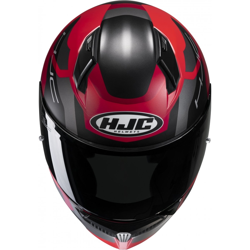 HJC C10 Tins MC1SF melns-pelēks-sarkans integrālā motocikla ķivere