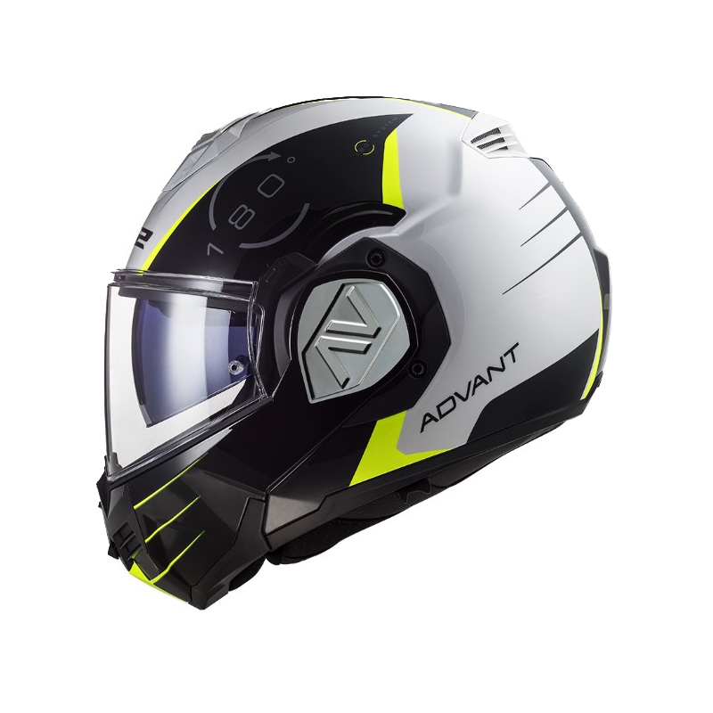 Flip-up moto ķivere LS2 FF906 Advant Codex 06 melns-balts-fluo dzeltens