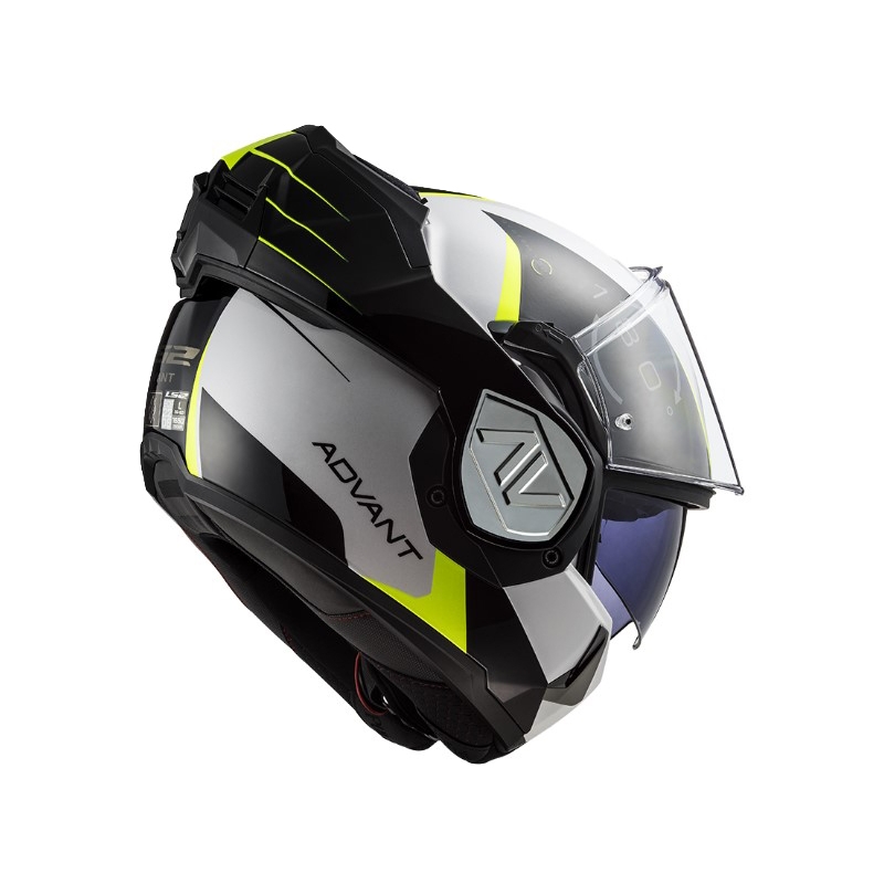 Flip-up moto ķivere LS2 FF906 Advant Codex 06 melns-balts-fluo dzeltens
