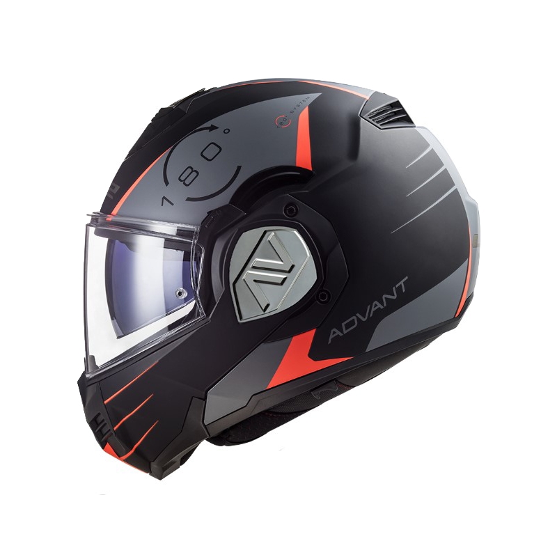 Flip-up moto ķivere LS2 FF906 Advant Codex 06 sarkanā-melnā-pelēkā-titāna krāsā