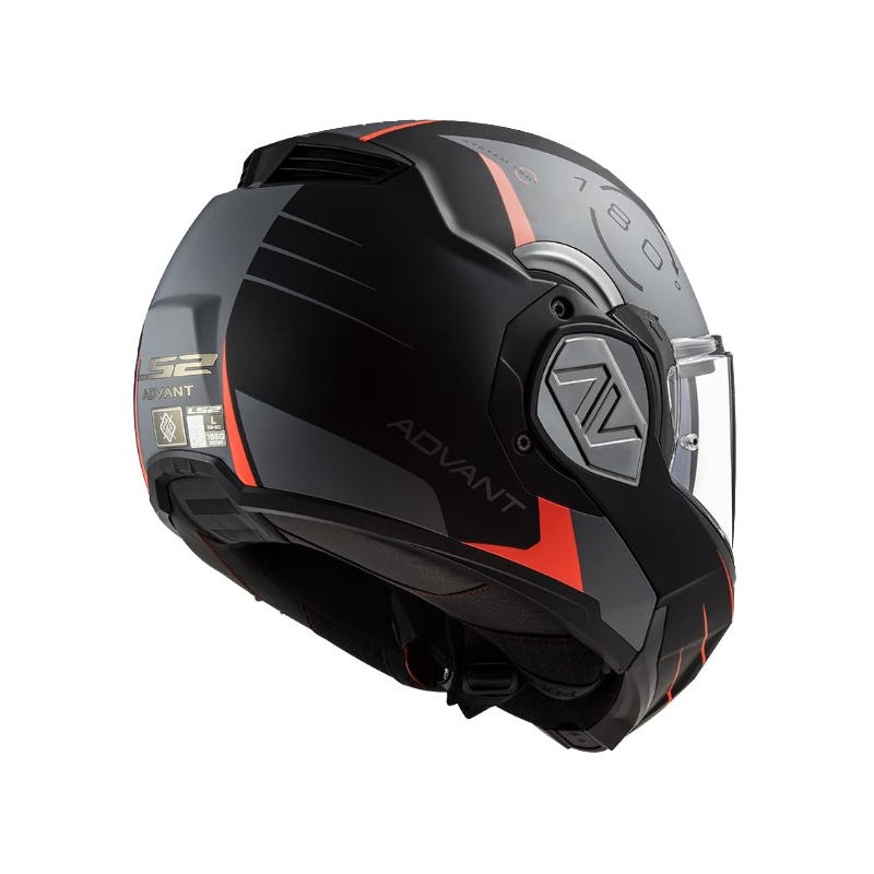 Flip-up moto ķivere LS2 FF906 Advant Codex 06 sarkanā-melnā-pelēkā-titāna krāsā
