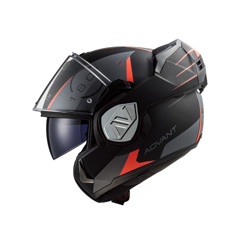 Flip-up moto ķivere LS2 FF906 Advant Codex 06 sarkanā-melnā-pelēkā-titāna krāsā