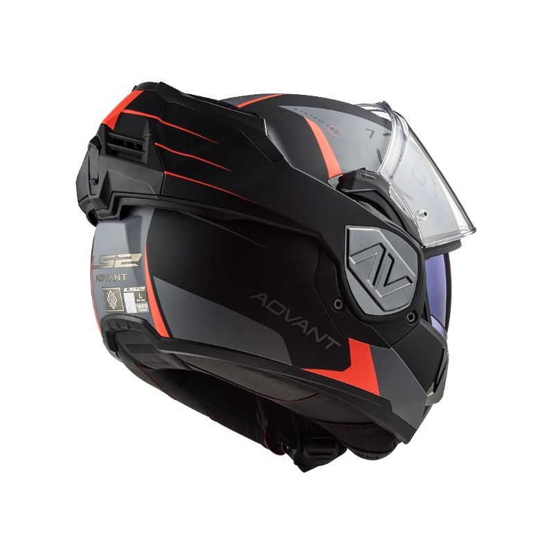 Flip-up moto ķivere LS2 FF906 Advant Codex 06 sarkanā-melnā-pelēkā-titāna krāsā