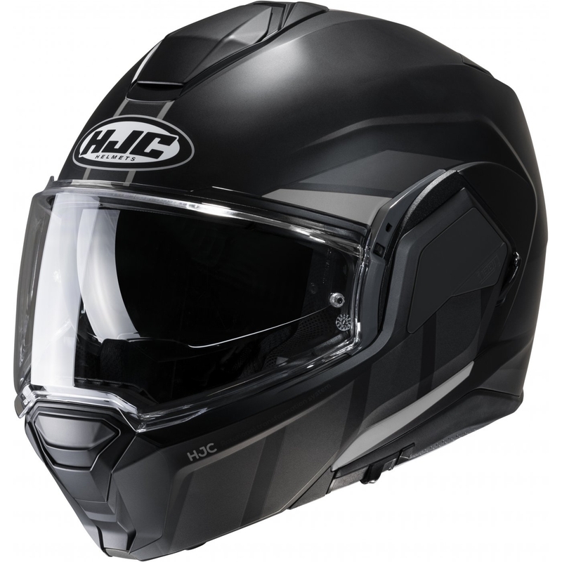 HJC i100 Beis MC5SF melnā/pelēkā krāsā atvāžamā motocikla ķivere izpārdošana