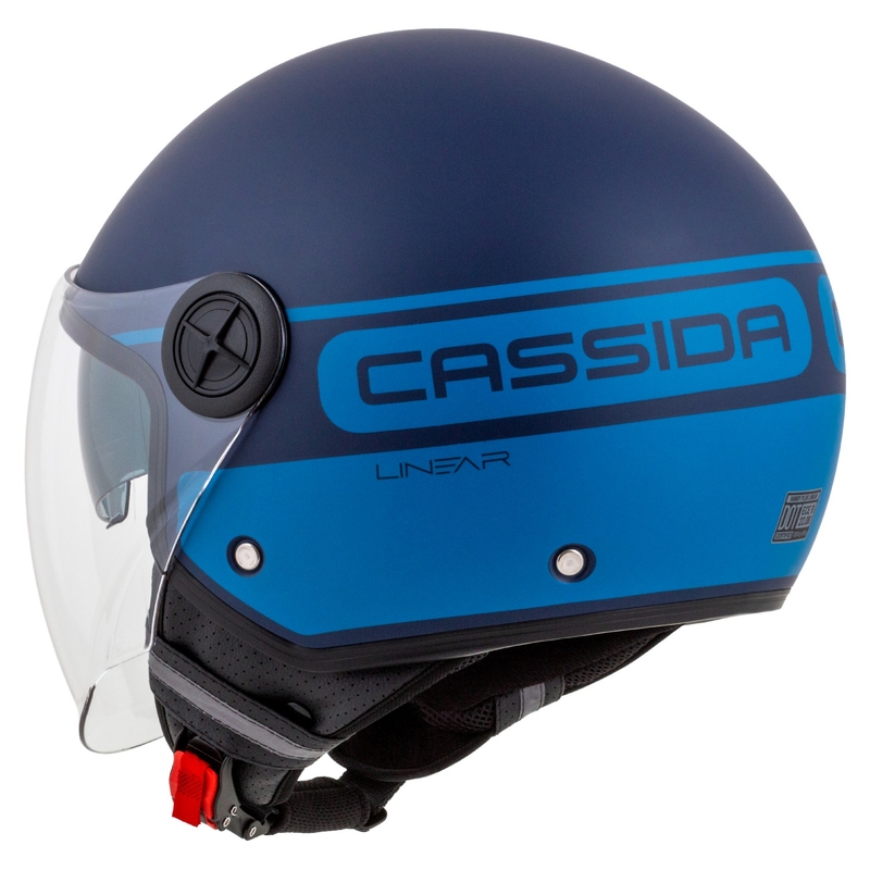 Cassida Handy Plus Linear atvērtā moto ķivere zila