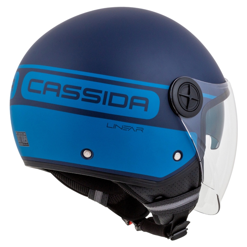 Cassida Handy Plus Linear atvērtā moto ķivere zila