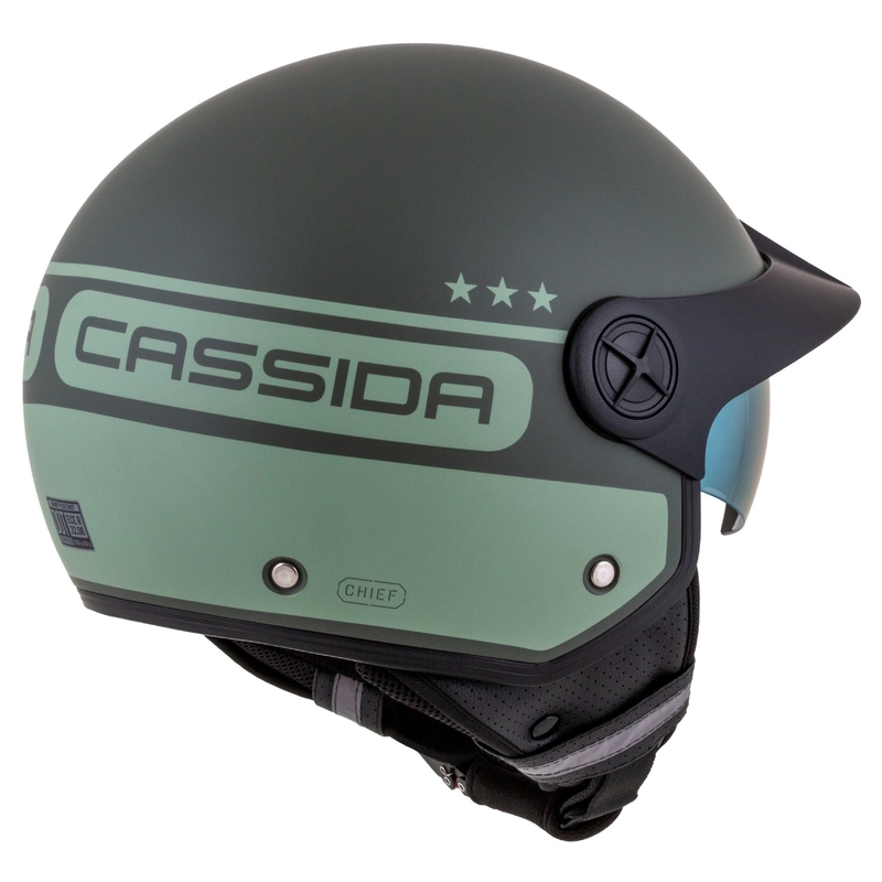 Cassida Handy Plus Chief atvērtā motocikla ķivere zaļa