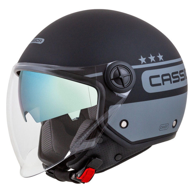 Cassida Handy Plus Chief atvērtā moto ķivere pelēk- melna