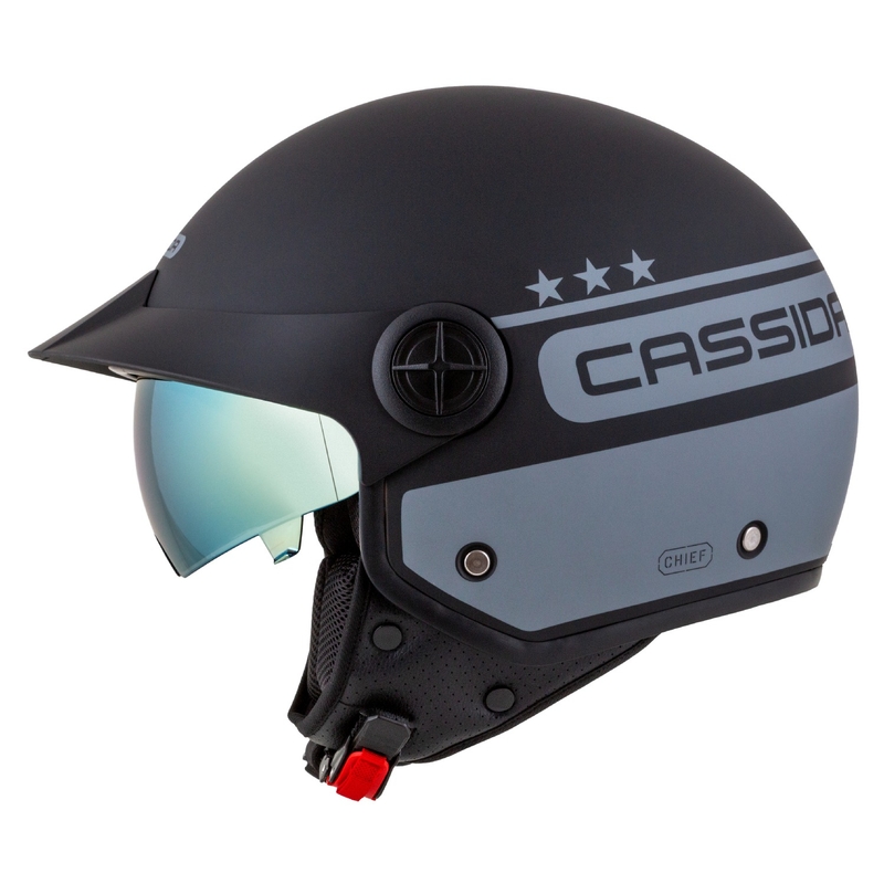 Cassida Handy Plus Chief atvērtā moto ķivere pelēk- melna
