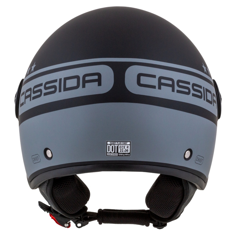 Cassida Handy Plus Chief atvērtā moto ķivere pelēk- melna