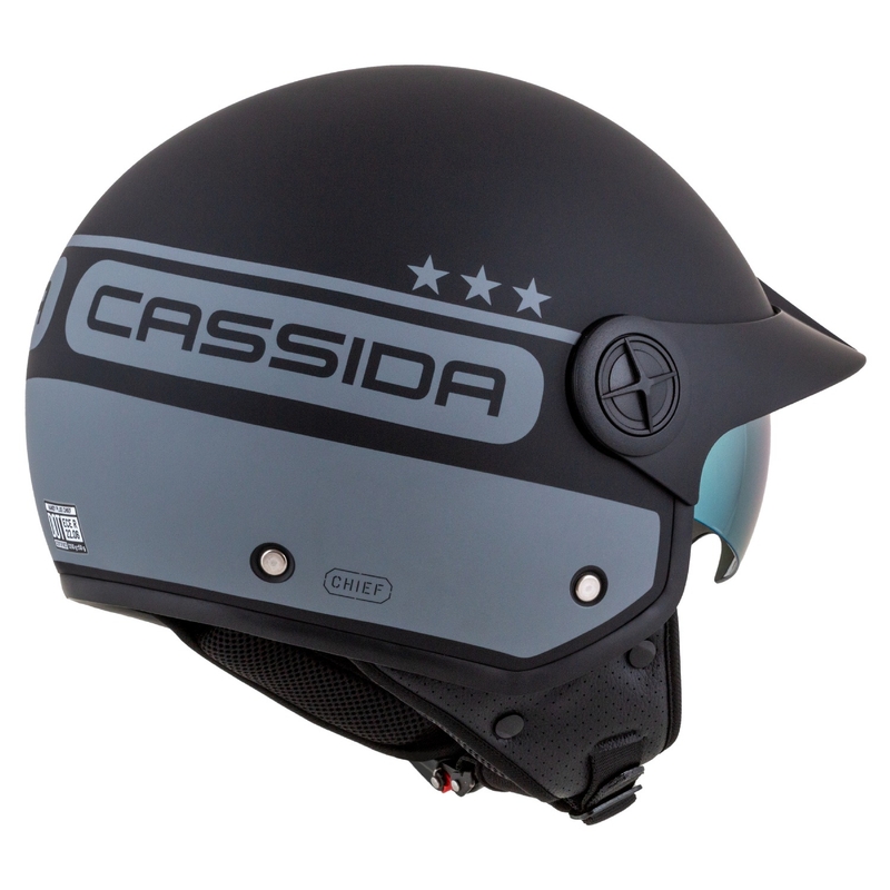 Cassida Handy Plus Chief atvērtā moto ķivere pelēk- melna