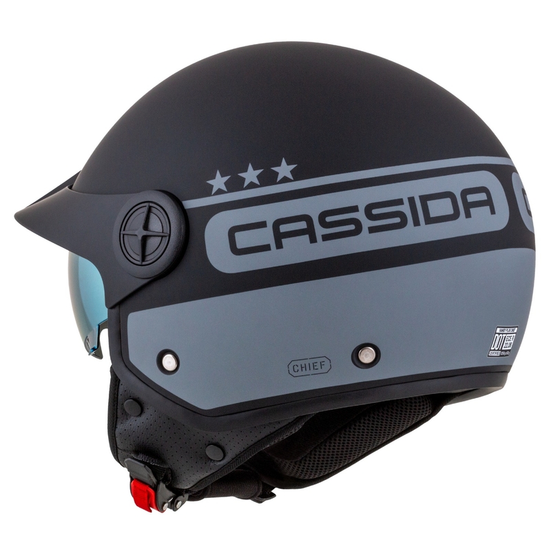 Cassida Handy Plus Chief atvērtā moto ķivere pelēk- melna
