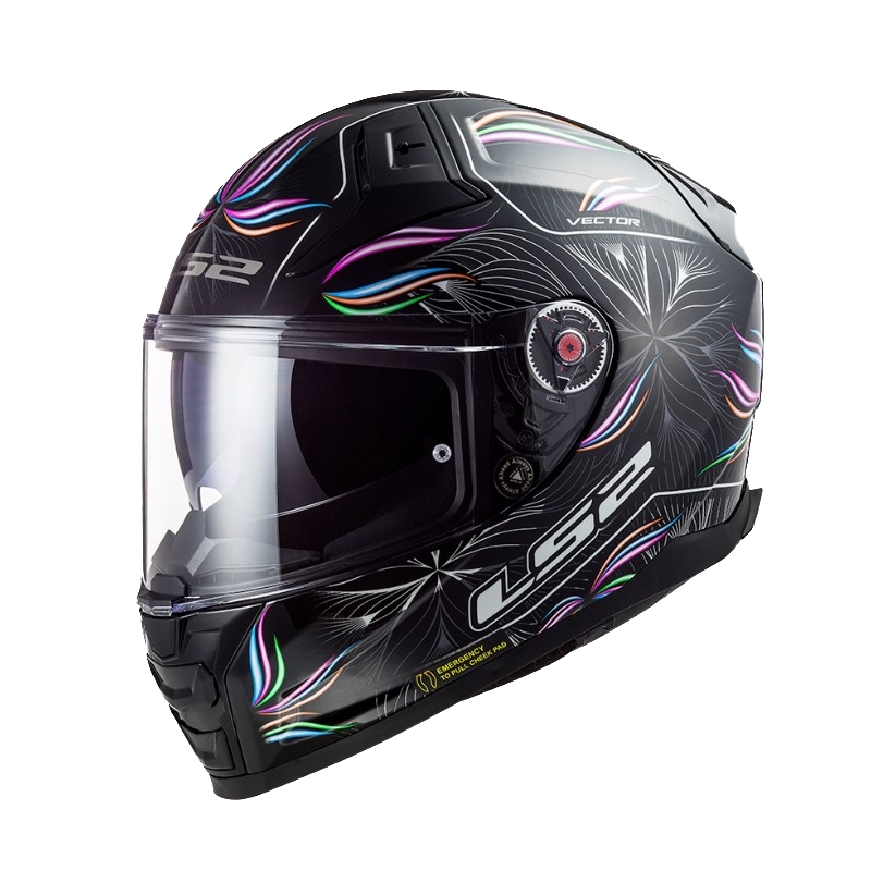 LS2 FF811 Vector II Tropical balta-violeti-melna integrālā motociklista ķivere