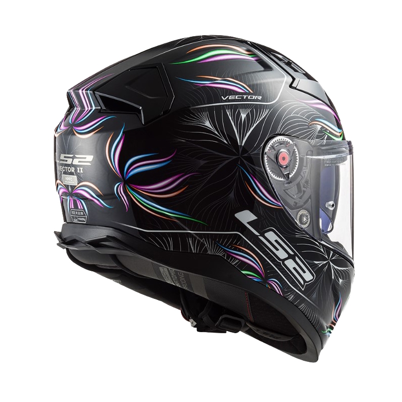 LS2 FF811 Vector II Tropical balta-violeti-melna integrālā motociklista ķivere