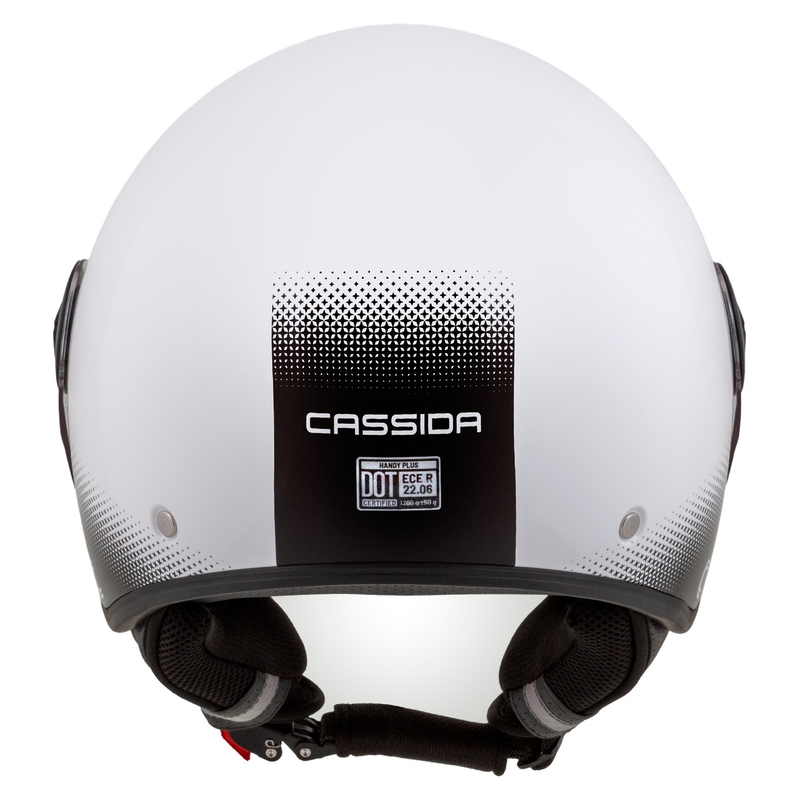 Cassida Handy Plus atvērtā motociklista ķivere balta-melna