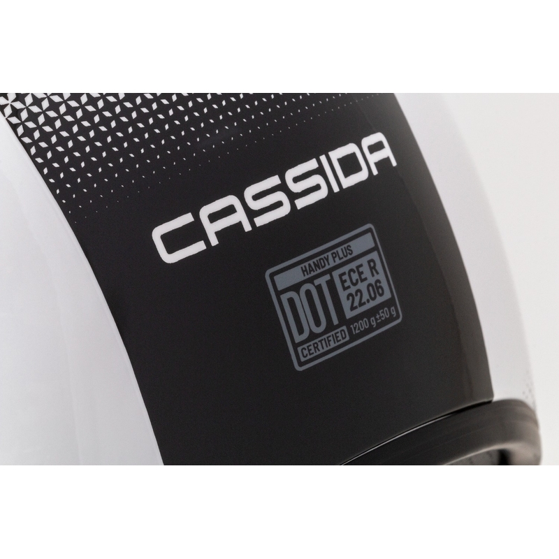 Cassida Handy Plus atvērtā motociklista ķivere balta-melna