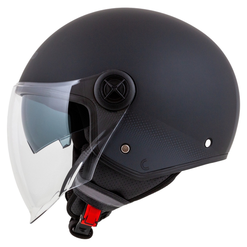 Cassida Handy Plus atvērta moto ķivere melns-pelēks