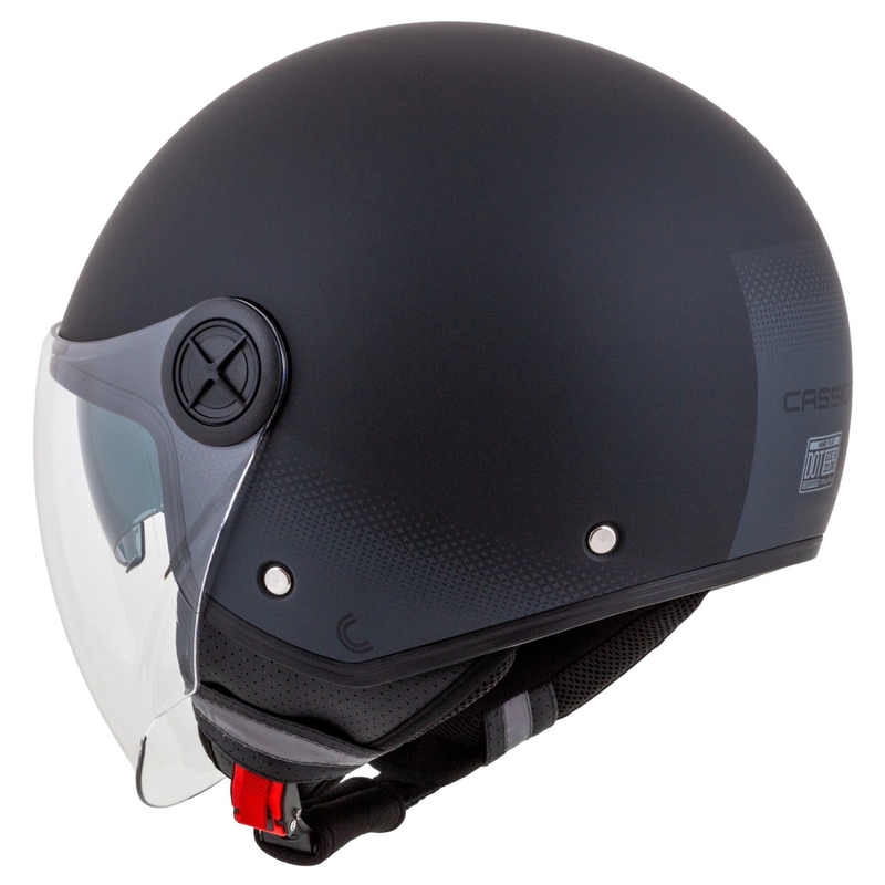 Cassida Handy Plus atvērta moto ķivere melns-pelēks