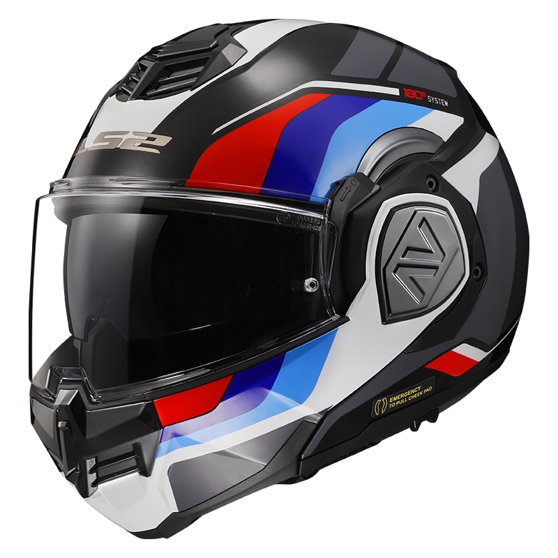 Flip-up motociklu ķivere LS2 FF906 Advant Sport melns-zils-sarkans